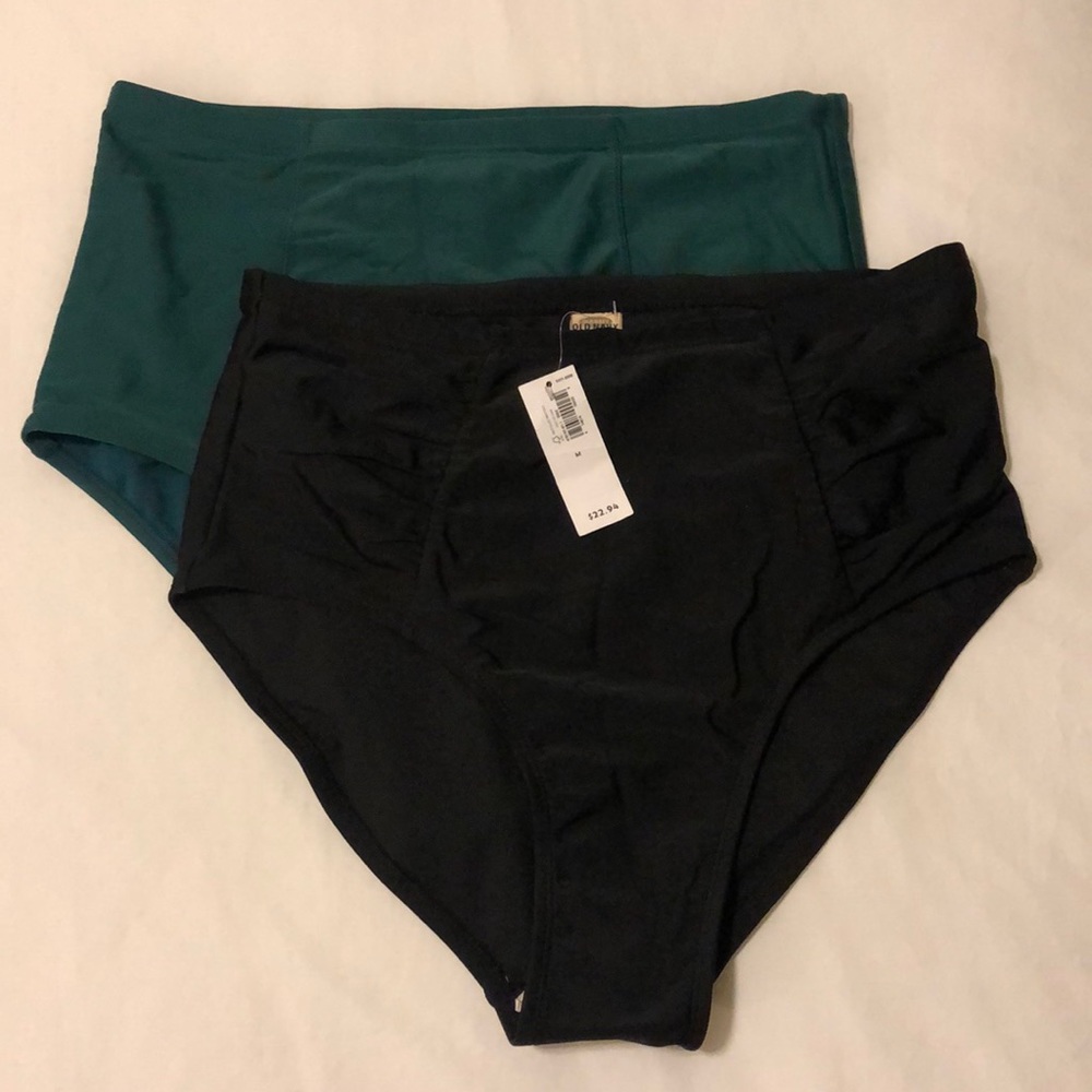 2 high waisted bathing suit bottoms - bundle